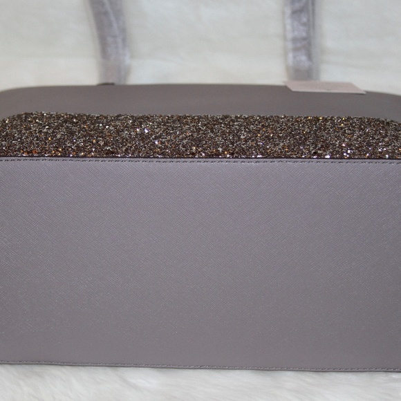 NWT Kate Spade Penny Greta Court Cityscape Gray Glitter Tote Bag Purse - Picture 5 of 7